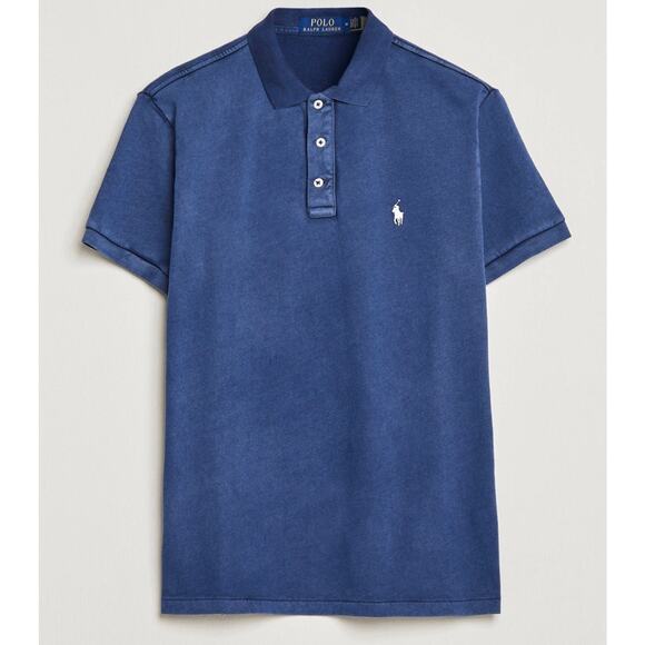 Polo Ralph Lauren Custom Fit Spa Terry Polo Shirt Newport Navy M - Picture 2 of 11